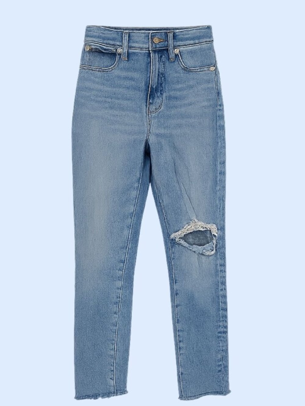 Madewell The Perfect Vintage Crop Jean high rise raw hem size 25